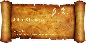 John Klaudia névjegykártya
