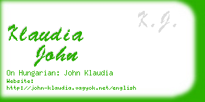 klaudia john business card